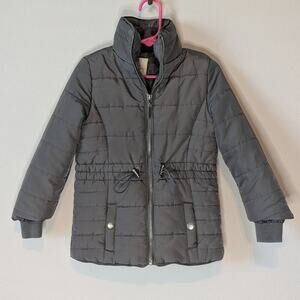 Copper Key Toddler Grey Faux Fur Lined Collar Full Zip Puffer Coat Size 2/3T